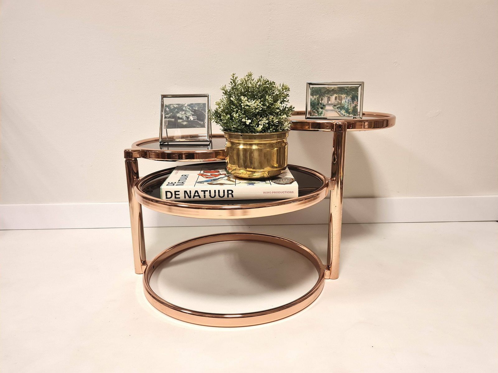 Vintage Mid Century Transformer Coffee Table With 3 Glasses