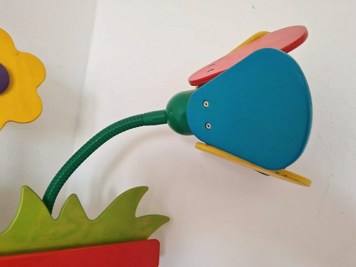 photo for sale Vintage Pop Art 'Haba' Wall Wooden Lamp, 1980s
