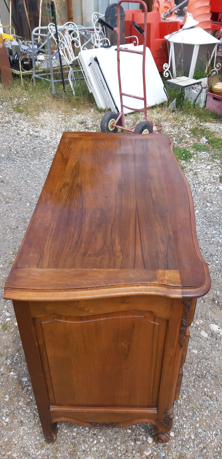 Chest Of 3 Drawers Walnut And Brass photo for sale