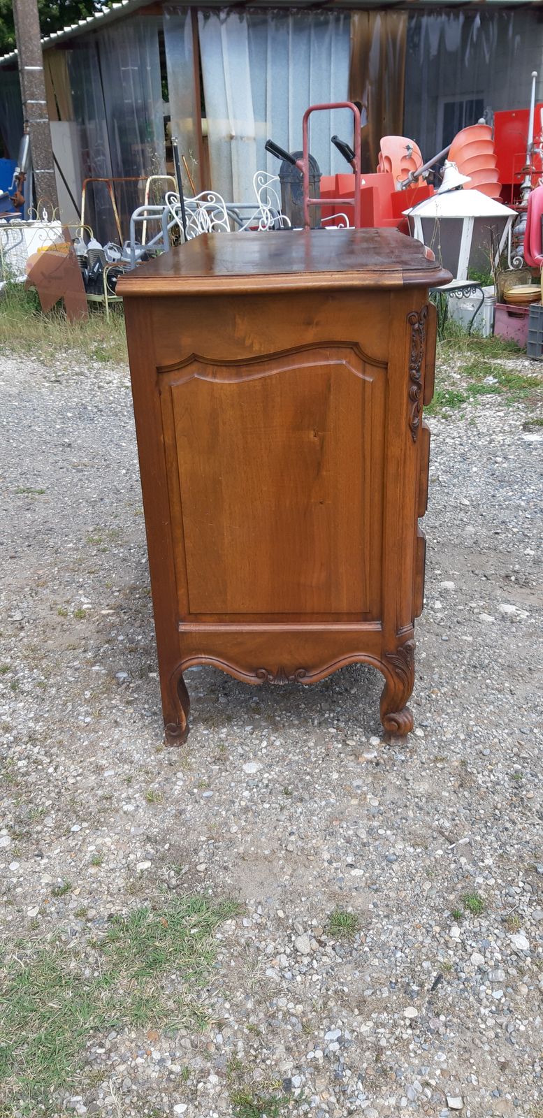 Chest Of 3 Drawers Walnut And Brass photo vinterior