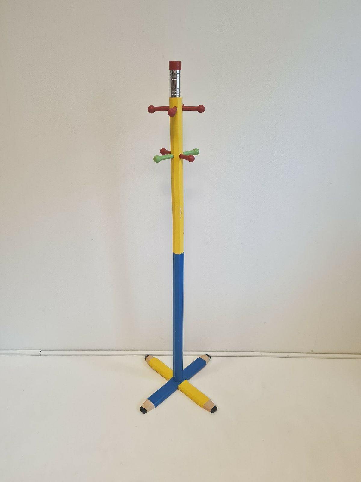Vintage Pop Art Memphis Milano Style Floor Standing Pencil Coat Rack photo for sale