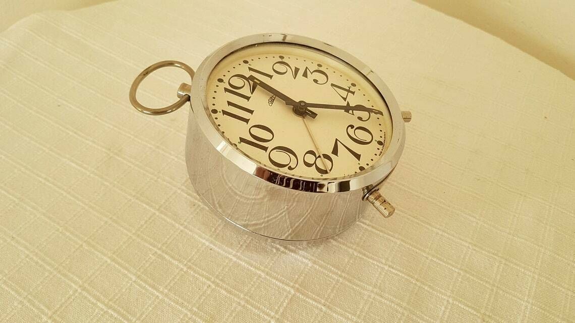 Vintage Mechanical Alarm Clock Prim Czechoslovakia 80s photo vinterior
