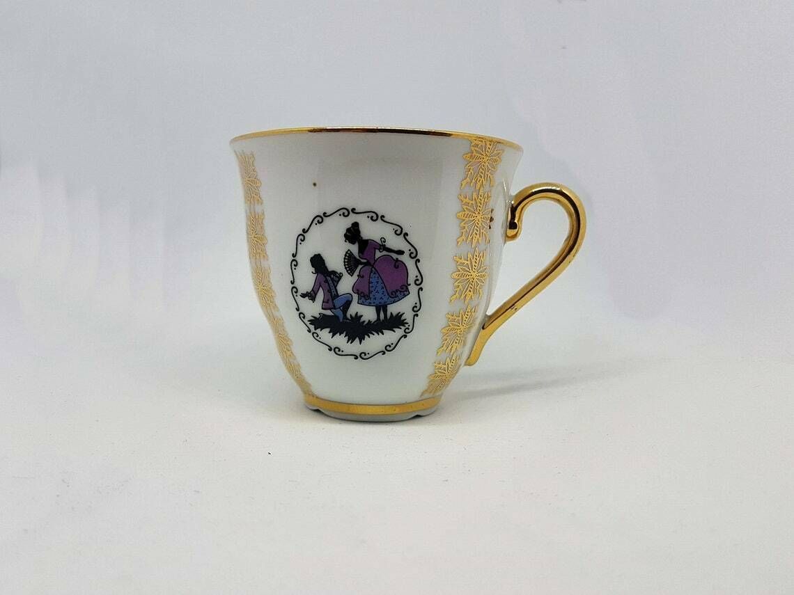 Vintage Coffee Czech Porcelain Cup And Saucer Made In Czechoslovakia 80s photo 58.0