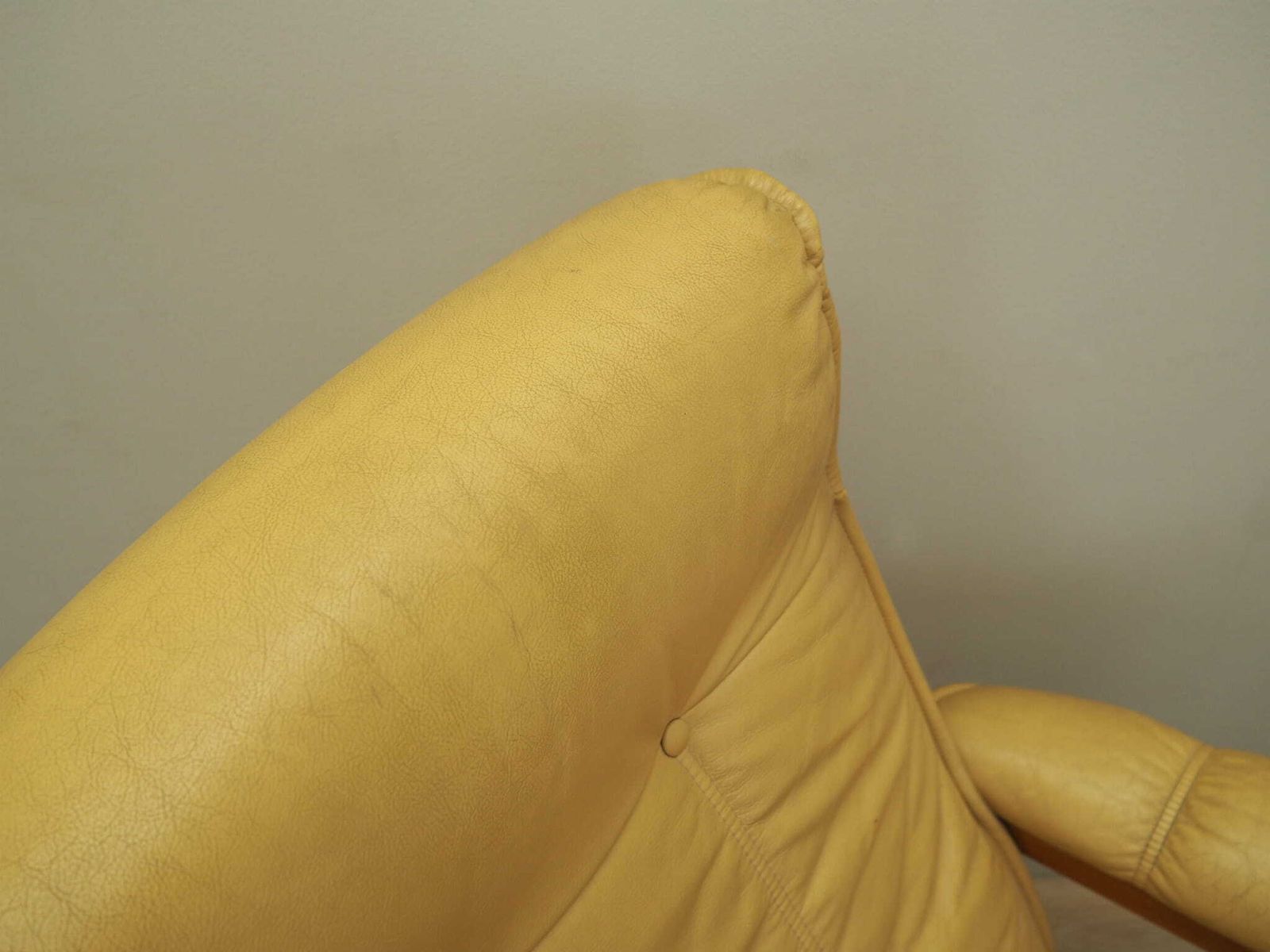 photo for sale Yellow Leather Armchair, Danish Design, 1960s, Production: Denmark