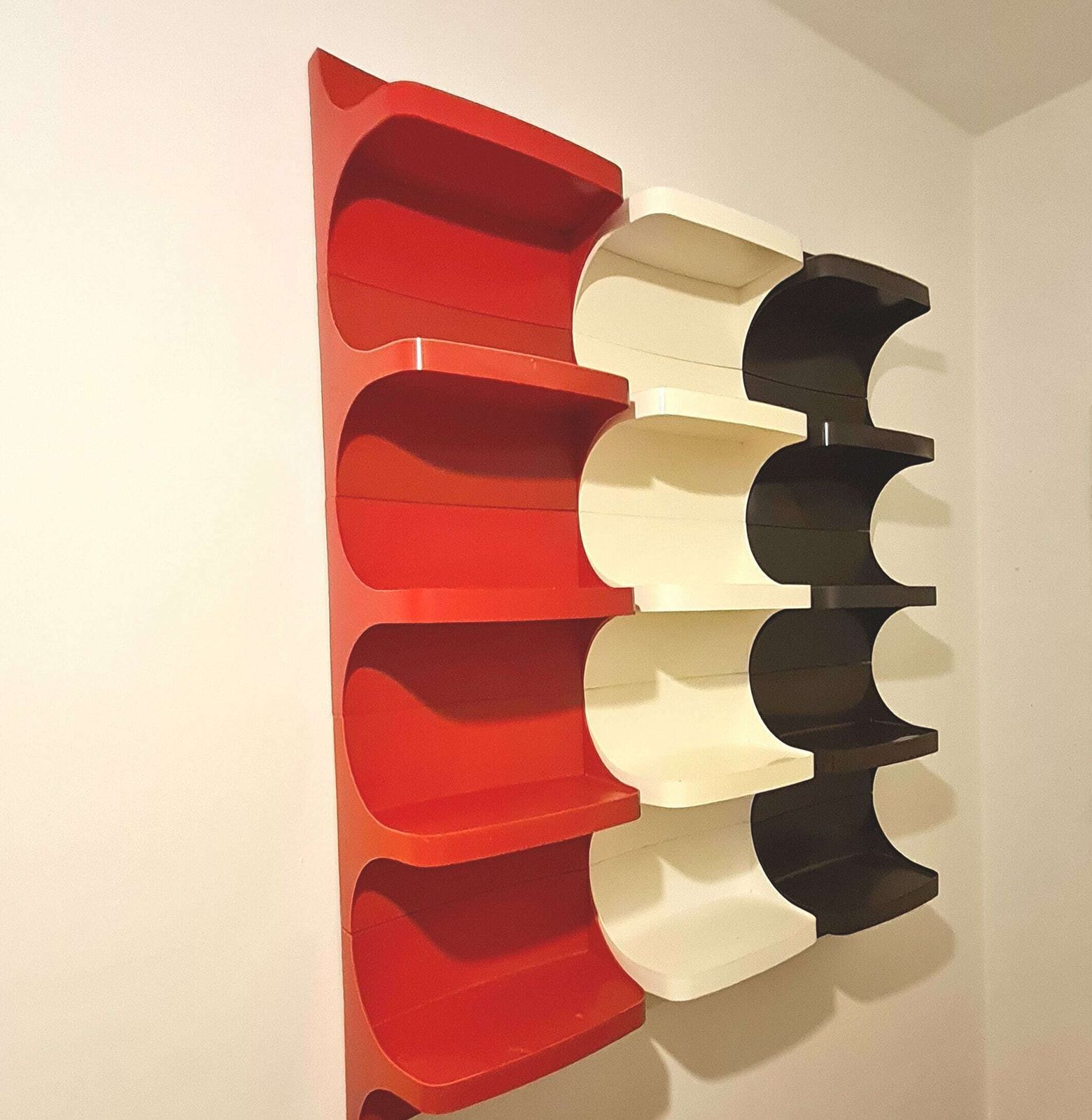Vintage Mid Century Wall Shelf In A Plastic 80s photo vintage