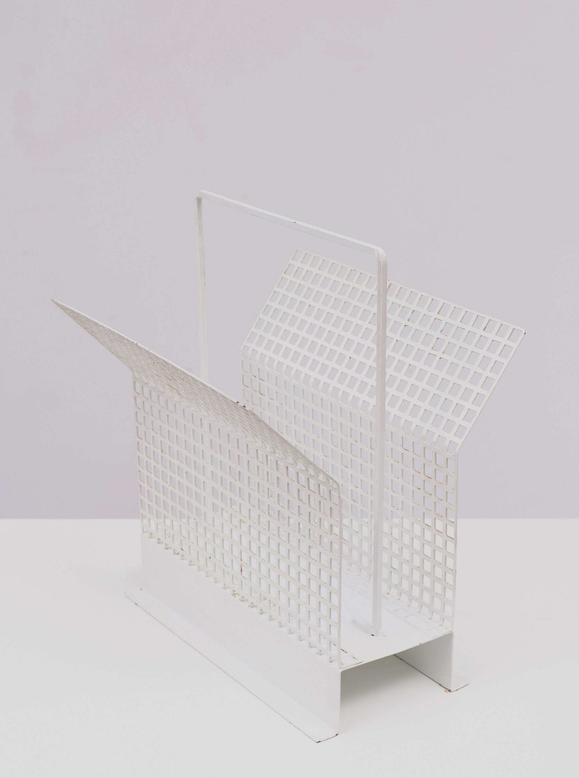 Perforated Metal News Paper Rack, 1960s, France photo for sale