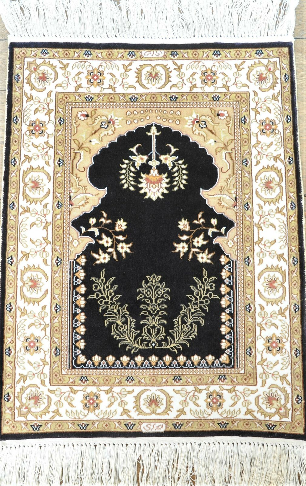 Fine Small Turkish Hereke Style Silk Rug photo for sale