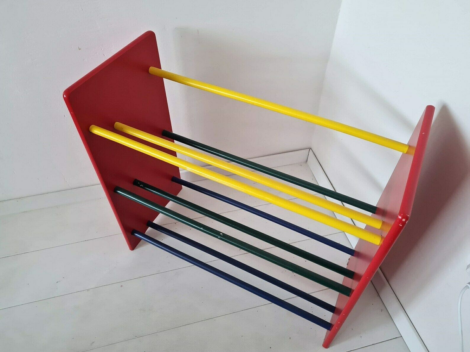 Vintage Pop Art Memphis Milano Style Wooden Rack Without Boxes photo for sale