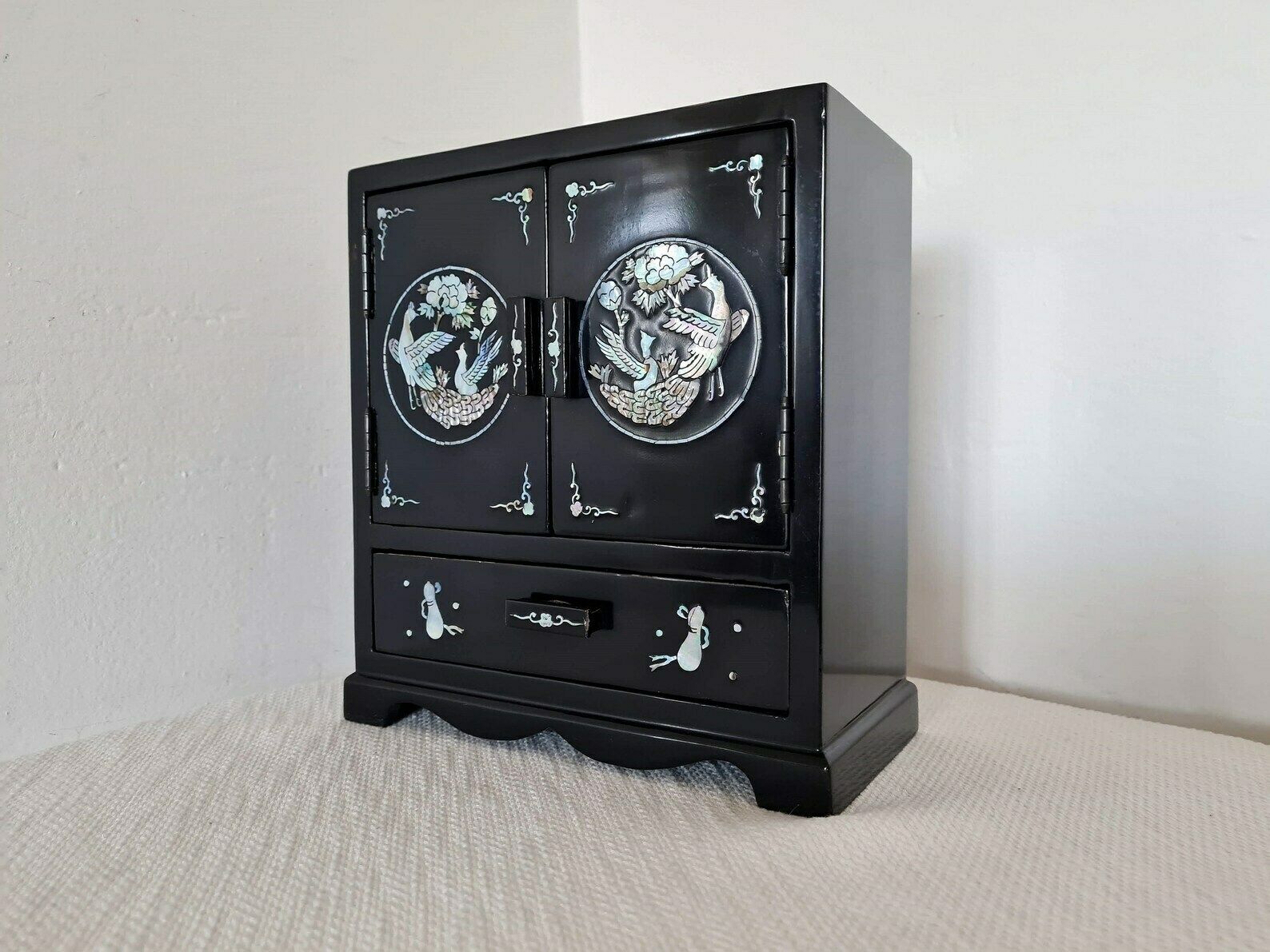 Vintage Chinese Jewelry Box Antique Jewelry Box Mother Of Pearl Inlay