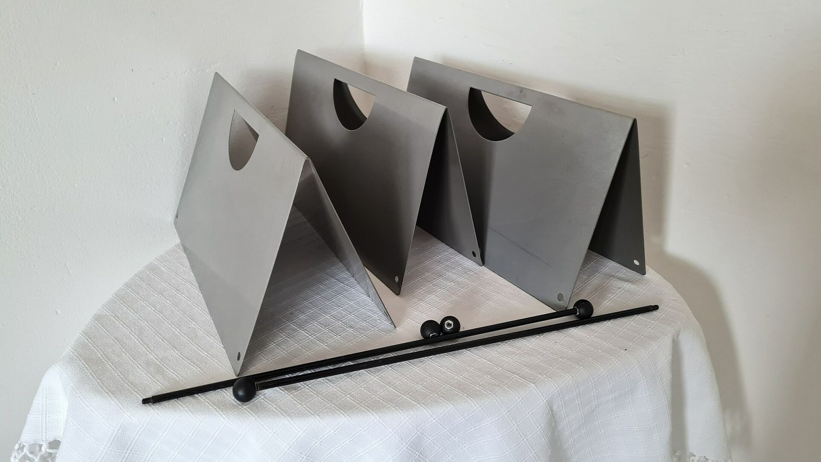 photo for sale Vintage Memphis Milano Period Grey Magazine/ Vinyl Rack Italian Postmodern Sottsass Style