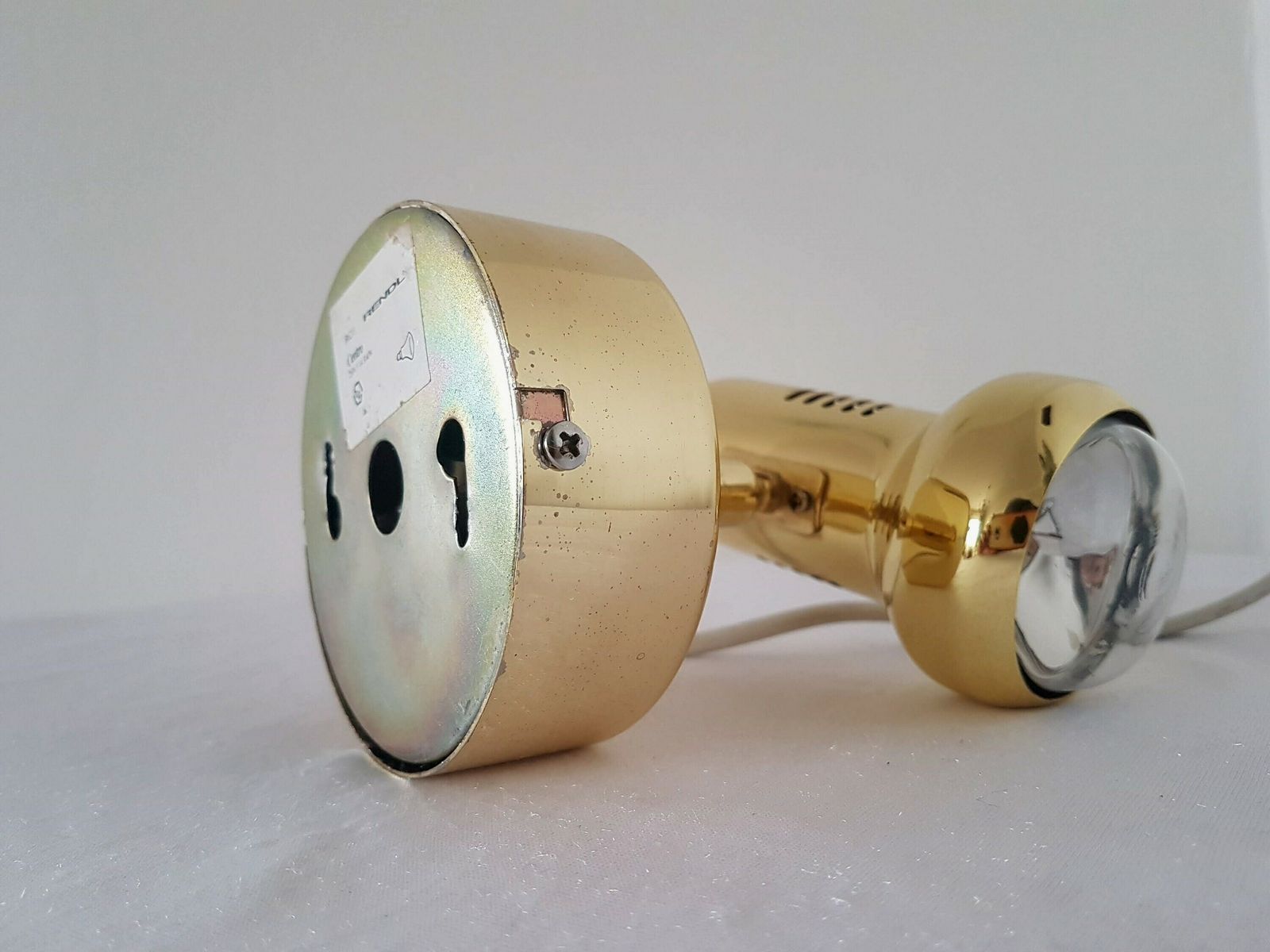 Vintage Gold Wall Soffit Wall Lamp Mid Century Industrial Retro Metallic Lamp Randl Lamp Germany 90s photo 71.0