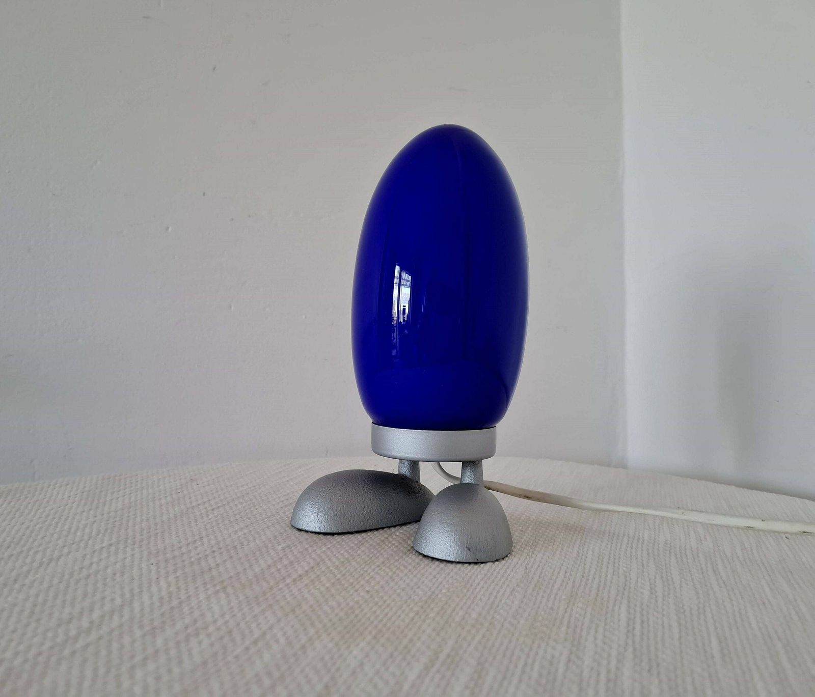 Vintage Ikea Fjorton Blue Egg Bedside Table Lamp Night Light Tatsuo Konno Dinosaur