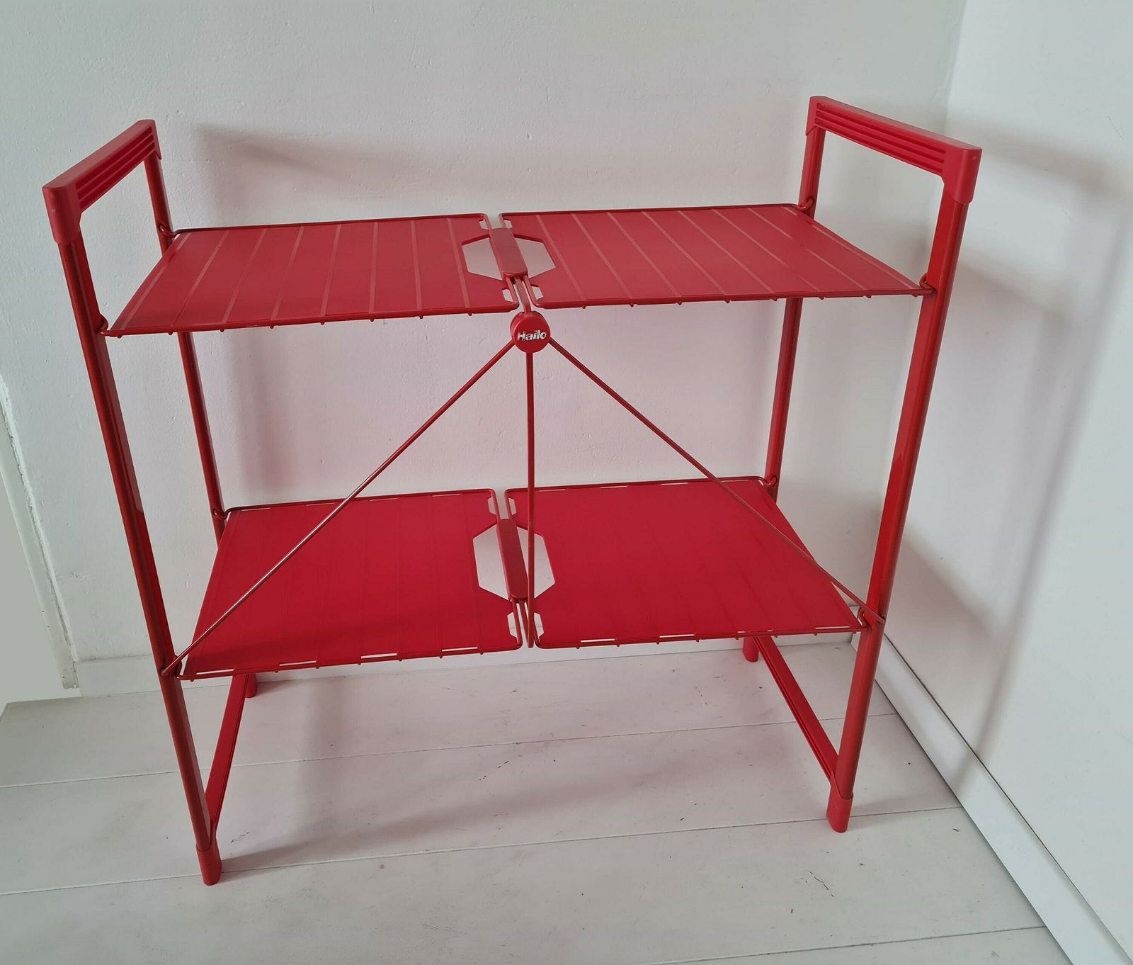 Vintage Memphis Milano Rode Opvouwbare Wandplank Hailo In Metaal En Kunststof photo 269.0