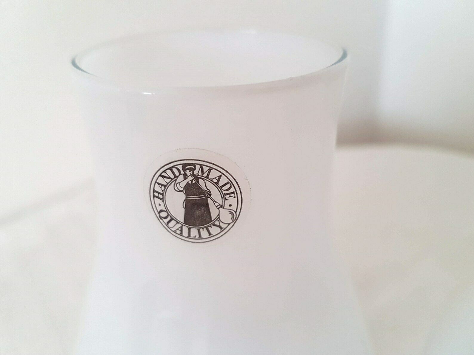 Vintage Pair Pia Amsel Swedish Art Glass Milk Glass Vase Retro Ikea photo for sale