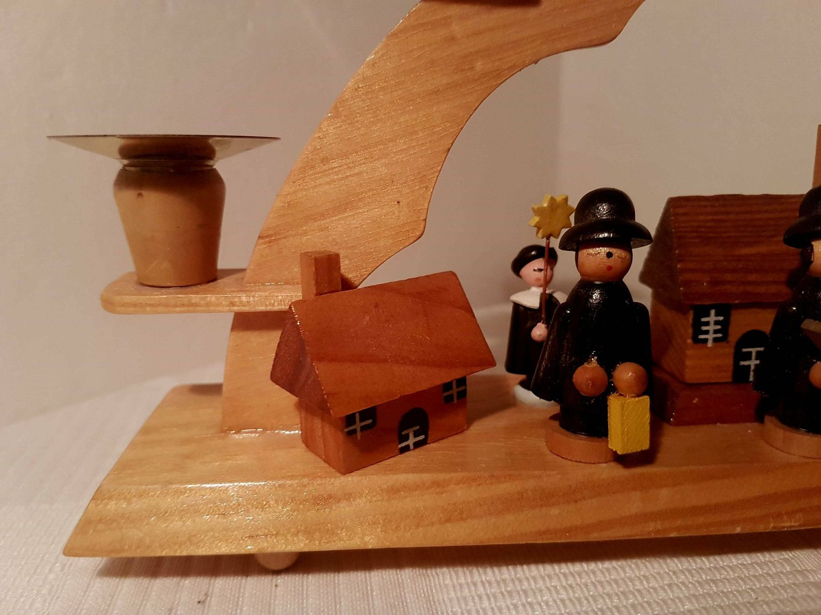 Vintage German Candlestick With Christmas Figurines 4 Candles Handmade Design photo 71.0