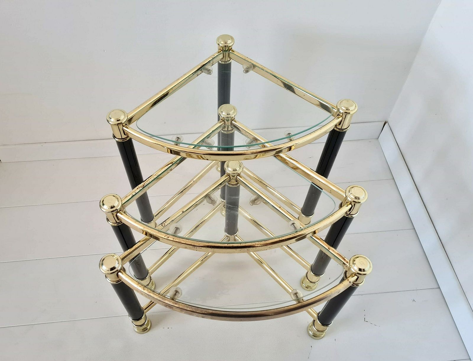 Vintage Mid Century Modern Chrome And Glass Nesting Table Set Of 3 photo vinterior