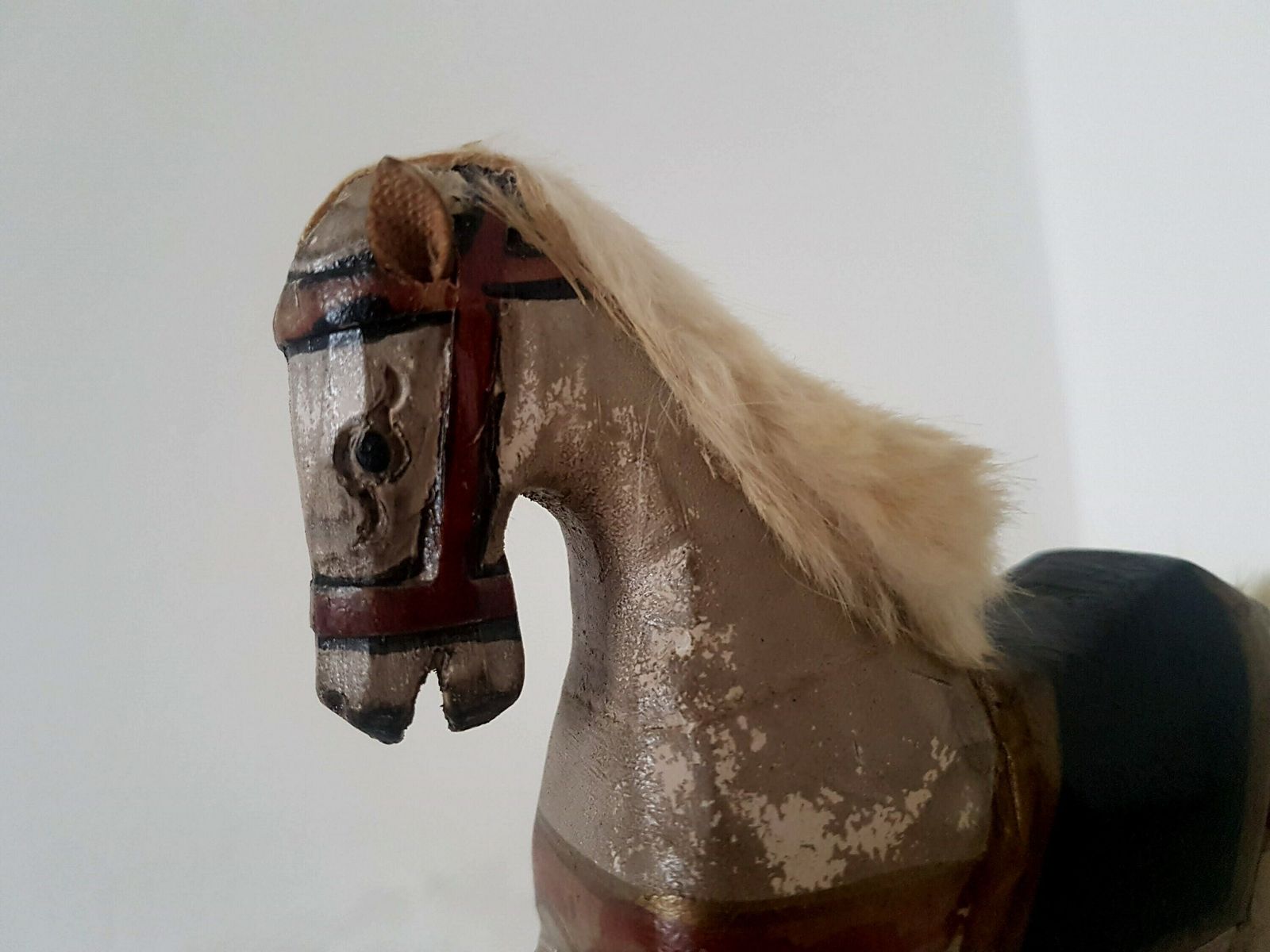 Retro Antique Rocking Horse Toy Decorativ For The Table Hand Carved Wooden Christmas Ornaments Old World Christmas Tree Holiday Decor photo vintage