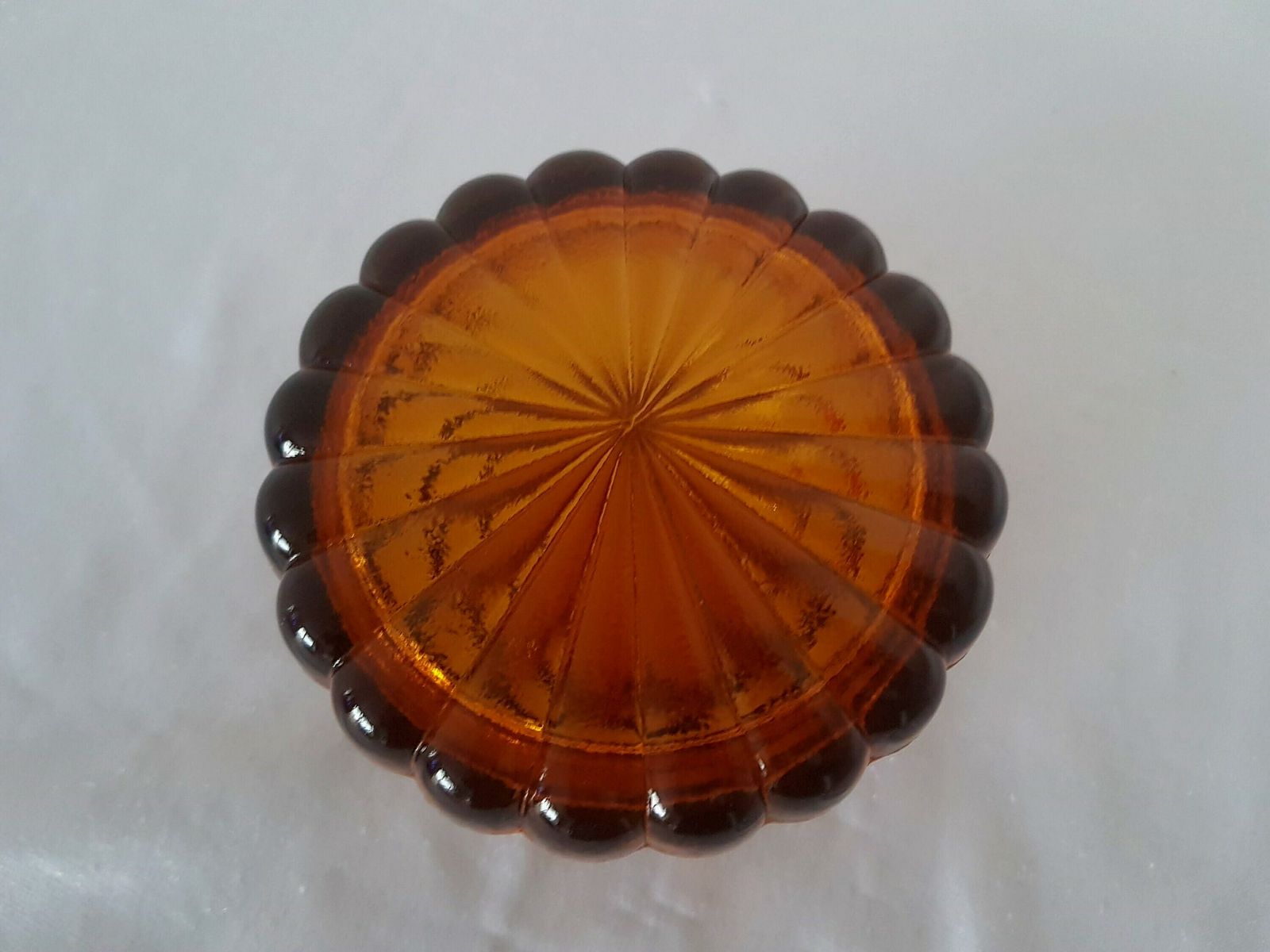 Bohemian Art Deco Amber Glass Powder Can Dose Schlevogt Hoffmann Excellent Condition photo for sale