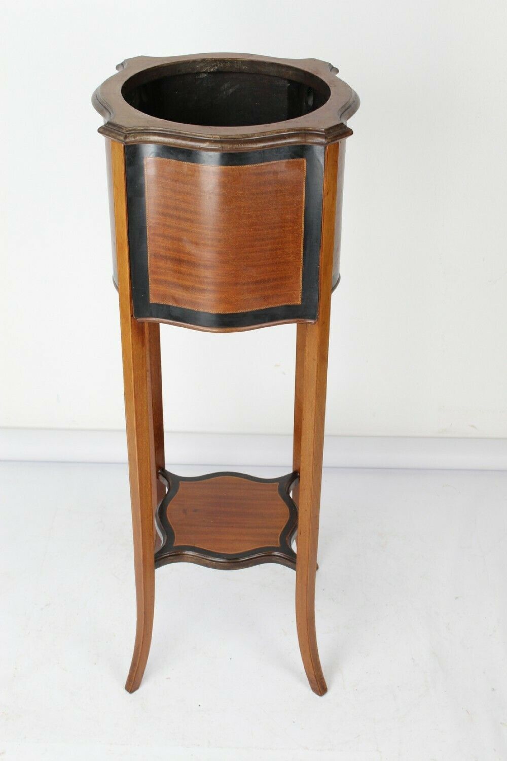 Edwardian Mahogany & Inlaid Jardinière photo furniture