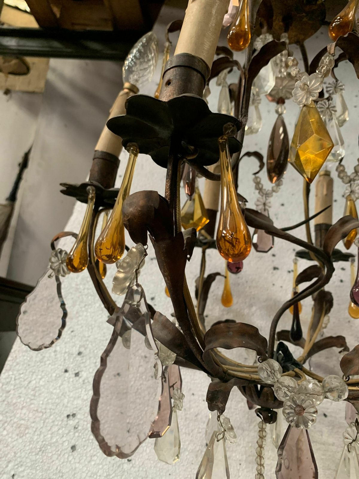 Louis XV Style Cage Chandelier With Pendants And Drop Of Water XX Century photo buy