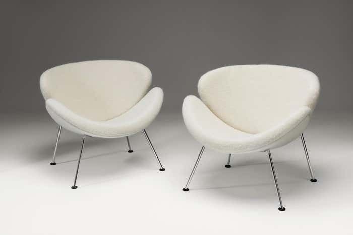 Orange Slice Chairs By Pierre Paulin For Artifort, 1980s , Set Of 2 photo 5236.0