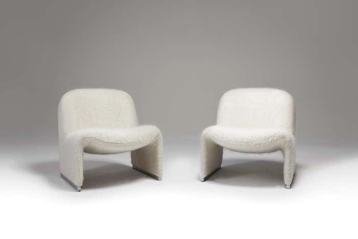 Alky Chairs By Giancarlo Piretti For Artifort In Pierre Frey, 1970s, Set Of 2 photo furniture