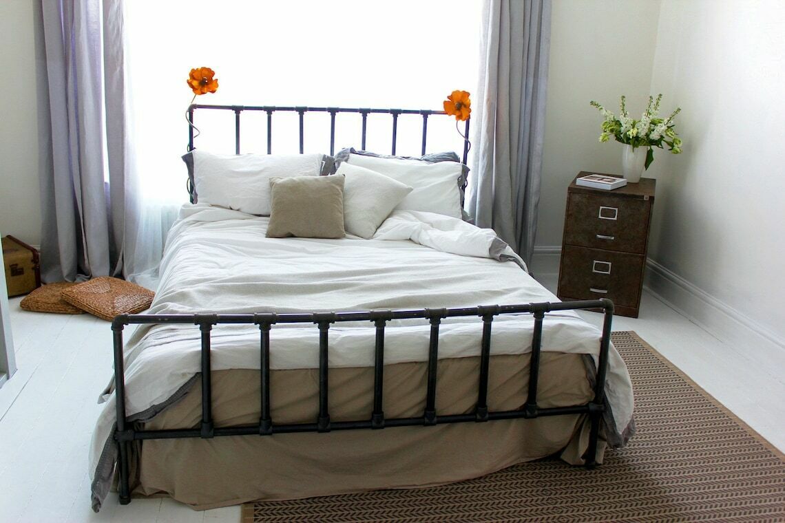 Carla Dark Steel Pipe And Industrial Scaffolding Fittings Kingsize Bed Frame   Bespoke Industrial Furniture By photo 2110.0