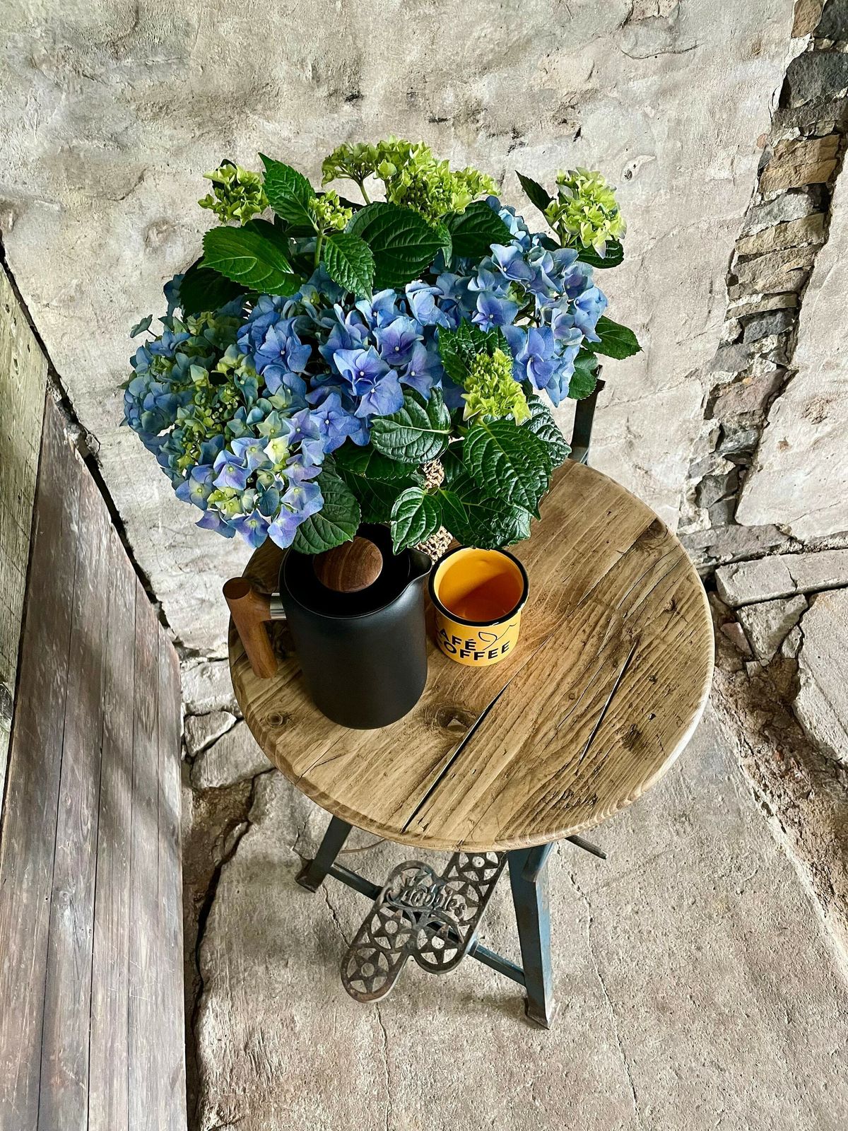 Ellis Antique And Repurposed Band Saw Side Table With Reclaimed Scaffolding Board Top photo buy