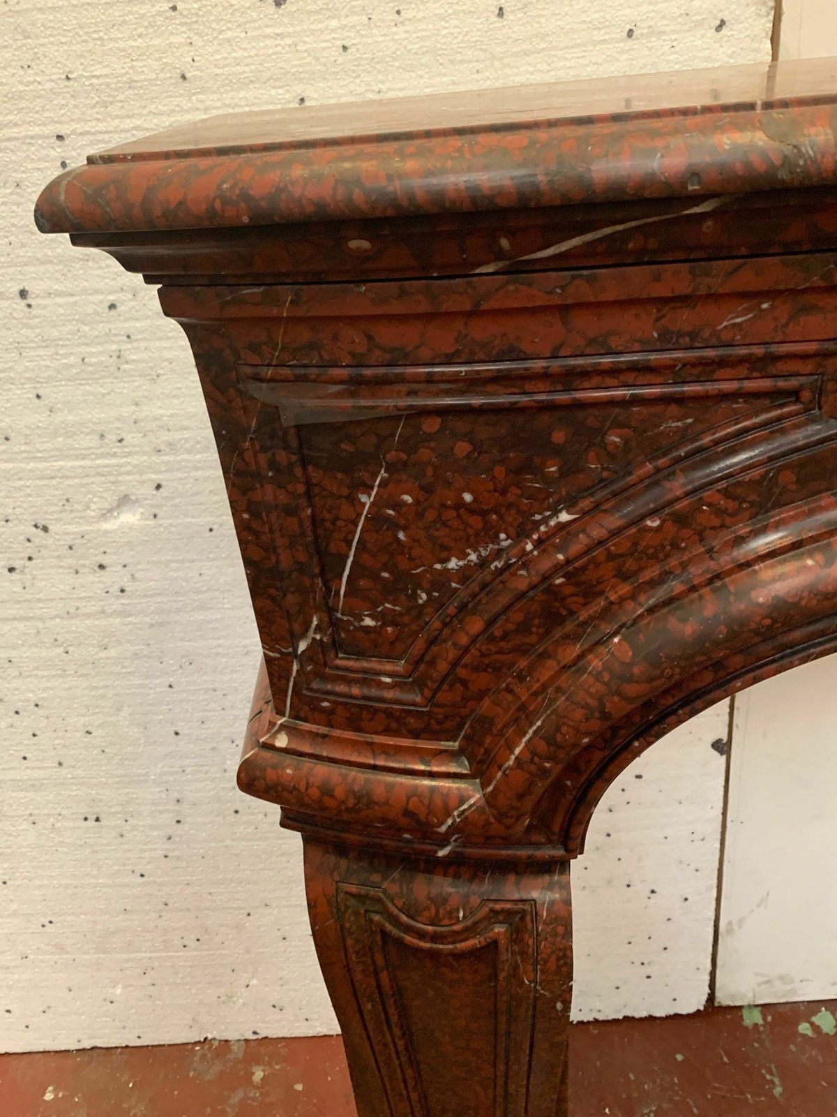 photo furniture Pair Of Louis XIV Style Fireplaces In Cherry Red Marble. XIX Century