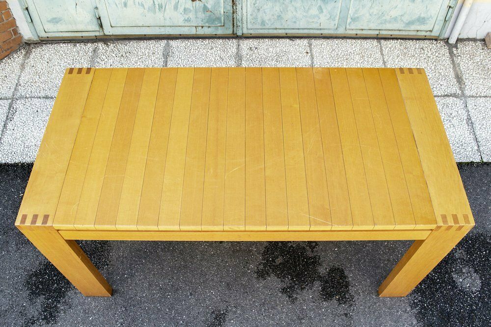 Fago Wooden Dining Table With Ibisco Lines, Italy, 1970s photo furniture