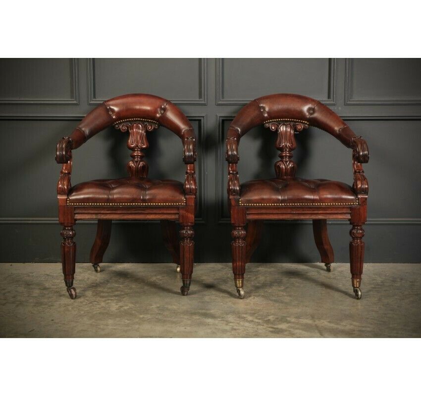 Pair Of William IV Rosewood Desk Chairs photo Furniture