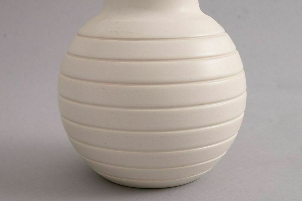 British Art Deco Keith Murray For Wedgwood 'Moonstone' Small Bombe Vase C.1930 photo for sale