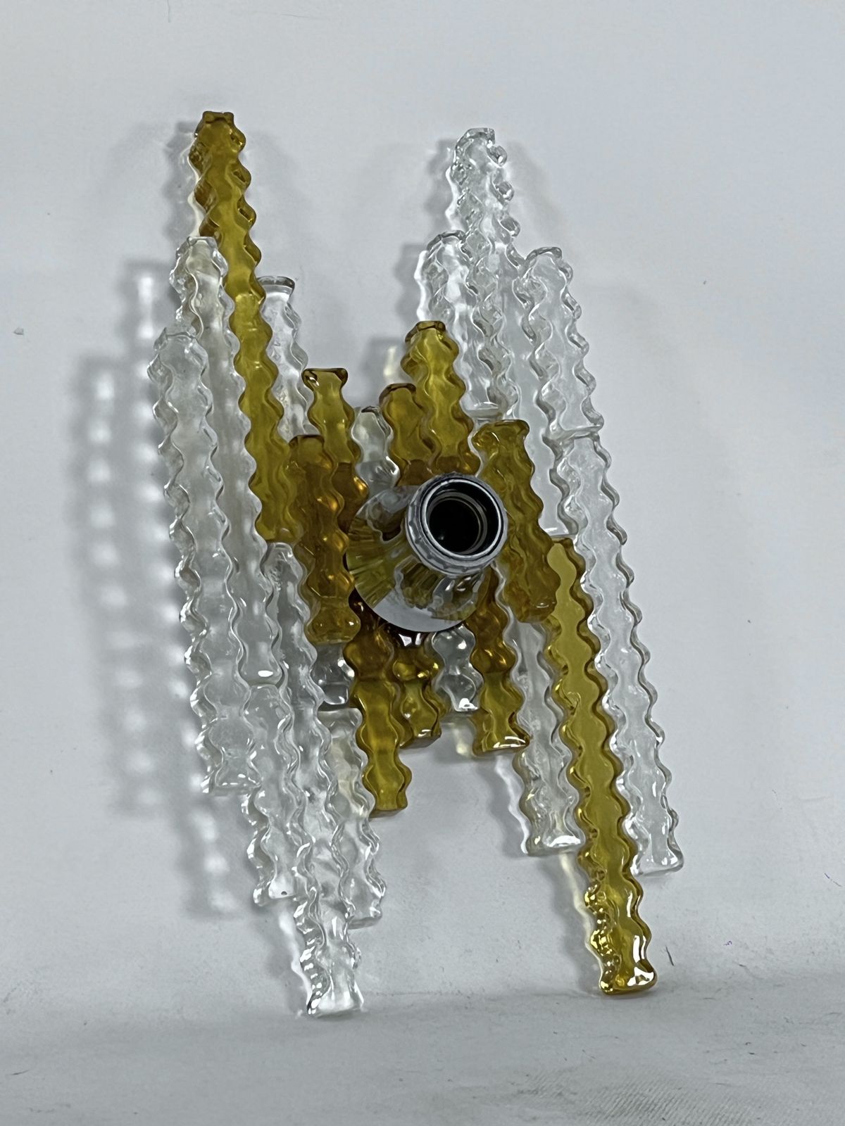 Poliarte, Large Single Wall Lamp In Murano Glass. Italy 1970s photo vintage