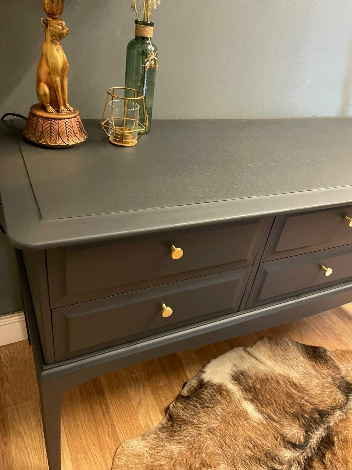 Dark Grey 6 Drawers Stag Console/Sideboard photo for sale