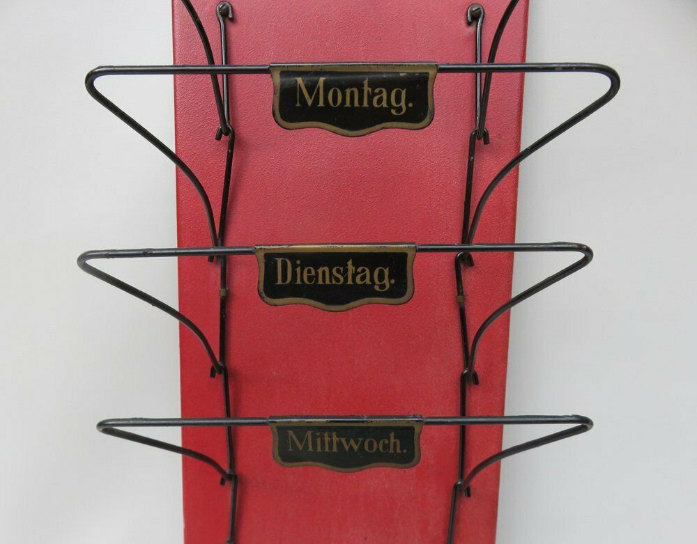 Art Nouveau Wall Newspaper Stand In Metal Bordeau Red, Black & Gold, 1890s photo buy