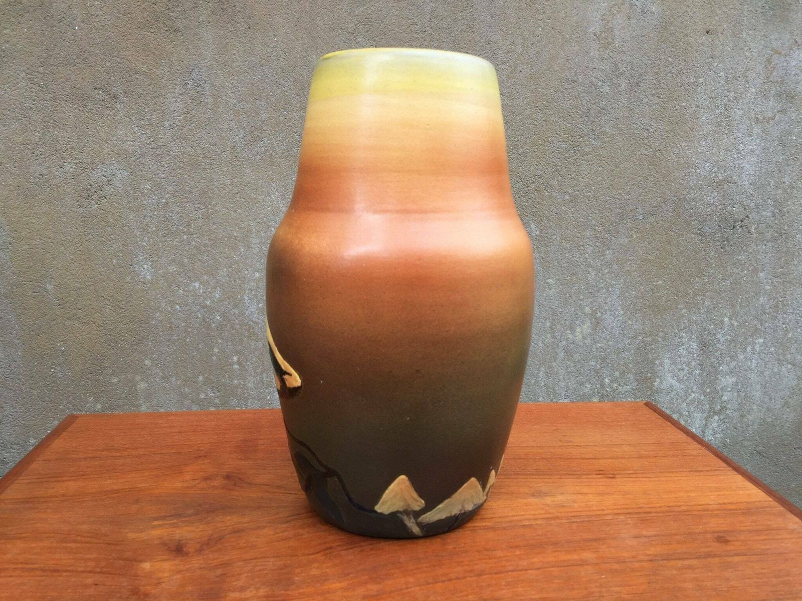 Art Nouveau Mushroom Vase By Christian Joachim For Danish Terra Cotta Pottery Factory Ipsens Widow (Ipsens Enke, P.I.E.) photo Home Decor