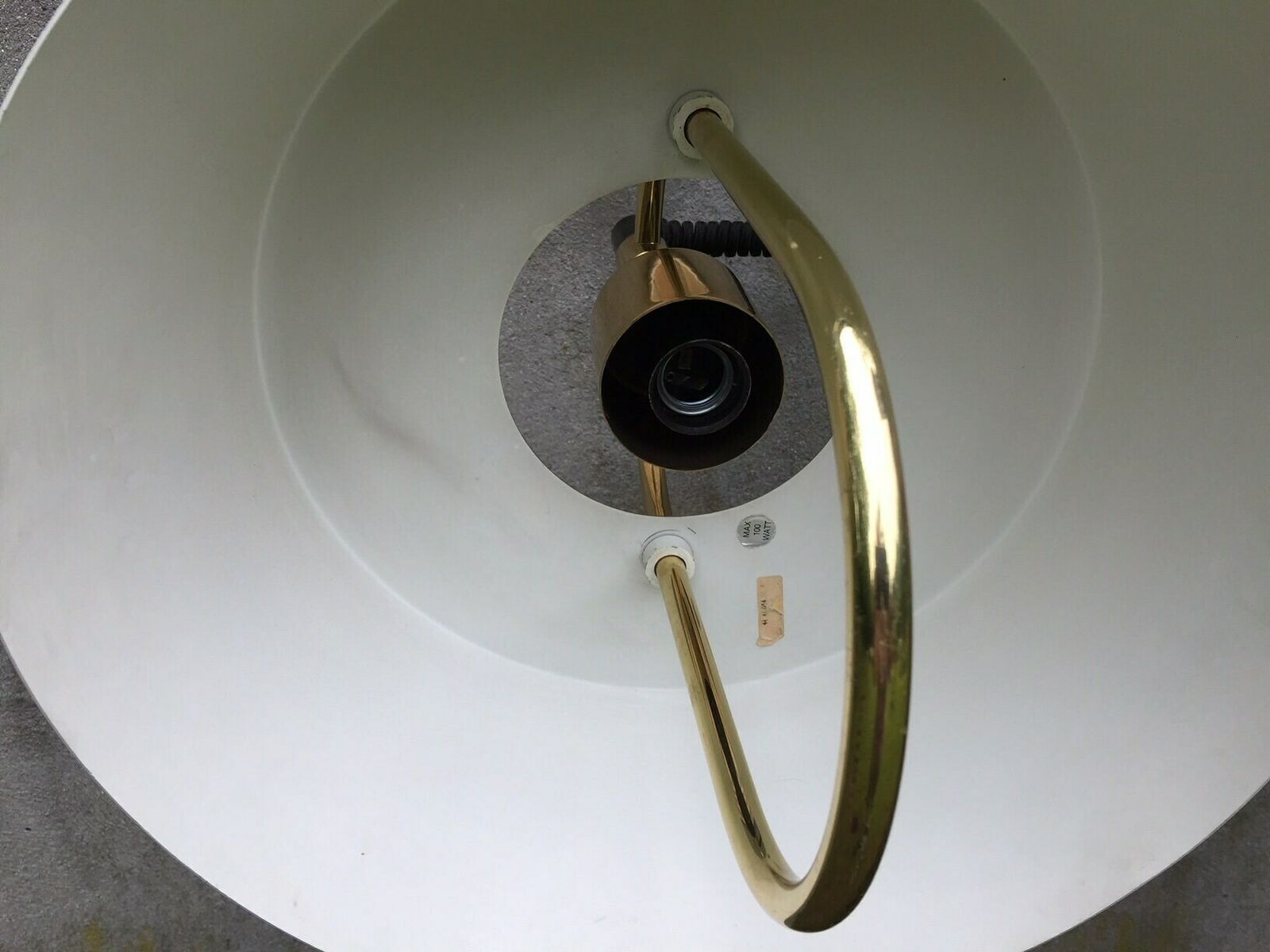 Big Beautiful Brown And Brass Hercules Pendant By Jo Hammerborg For Danish Lamp Maker Fog & Morup, Original Lamp From The 1970s photo vintage