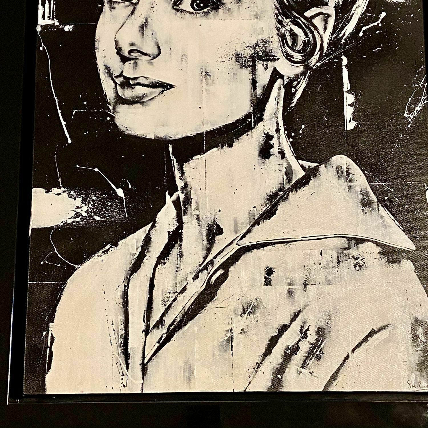 A Large Oil On Canvas Portrait Of Audrey Hepburn By Sarah Holmes  "Fiercely Feminine" photo for sale