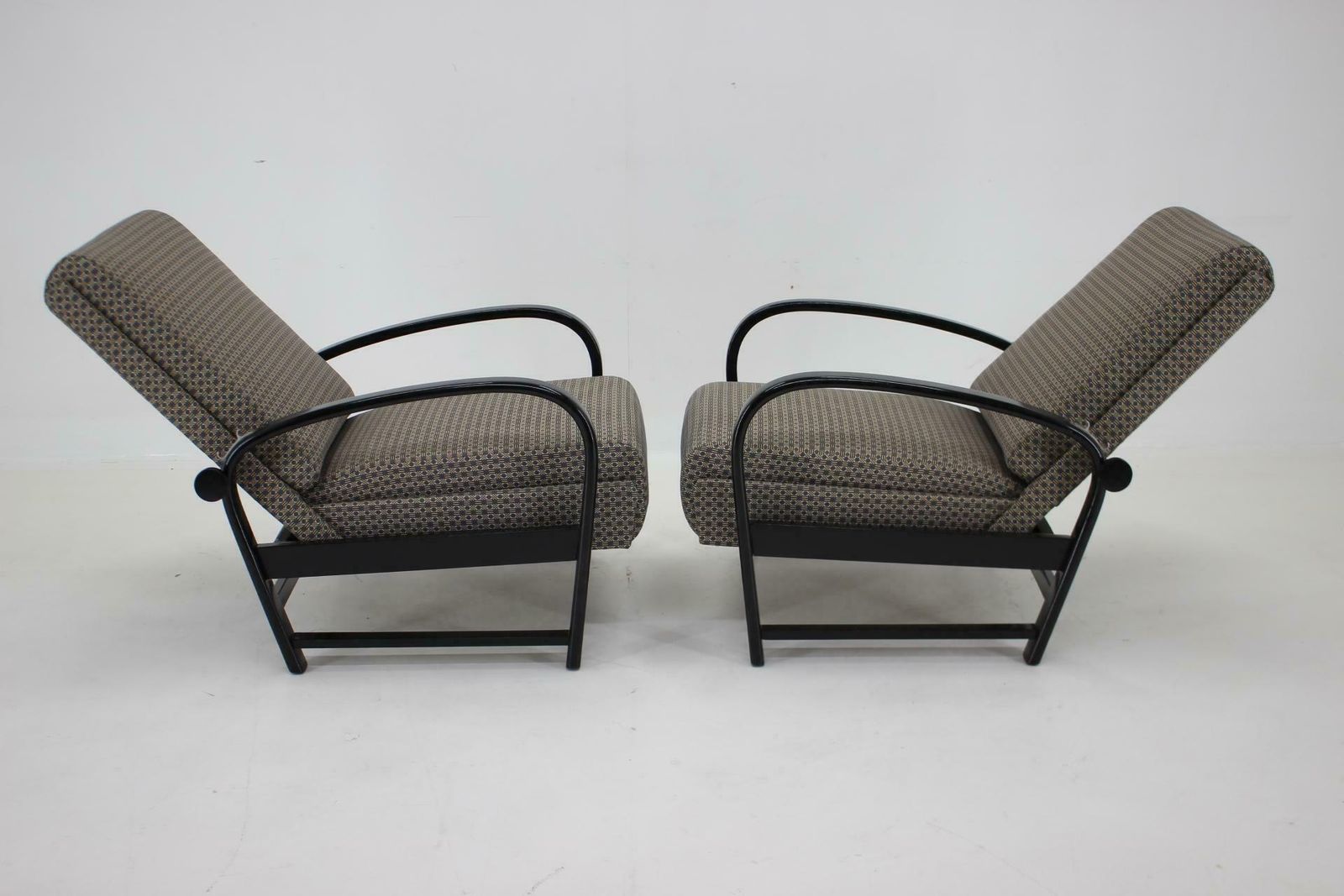 1940s Pair Of Kropacek Kozelka Adjustable Armchairs Czechoslovakia photo furniture