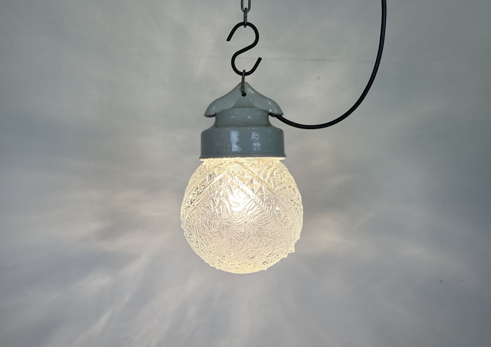 Vintage White Porcelain Pendant Light, 1970s, 15x photo vintage