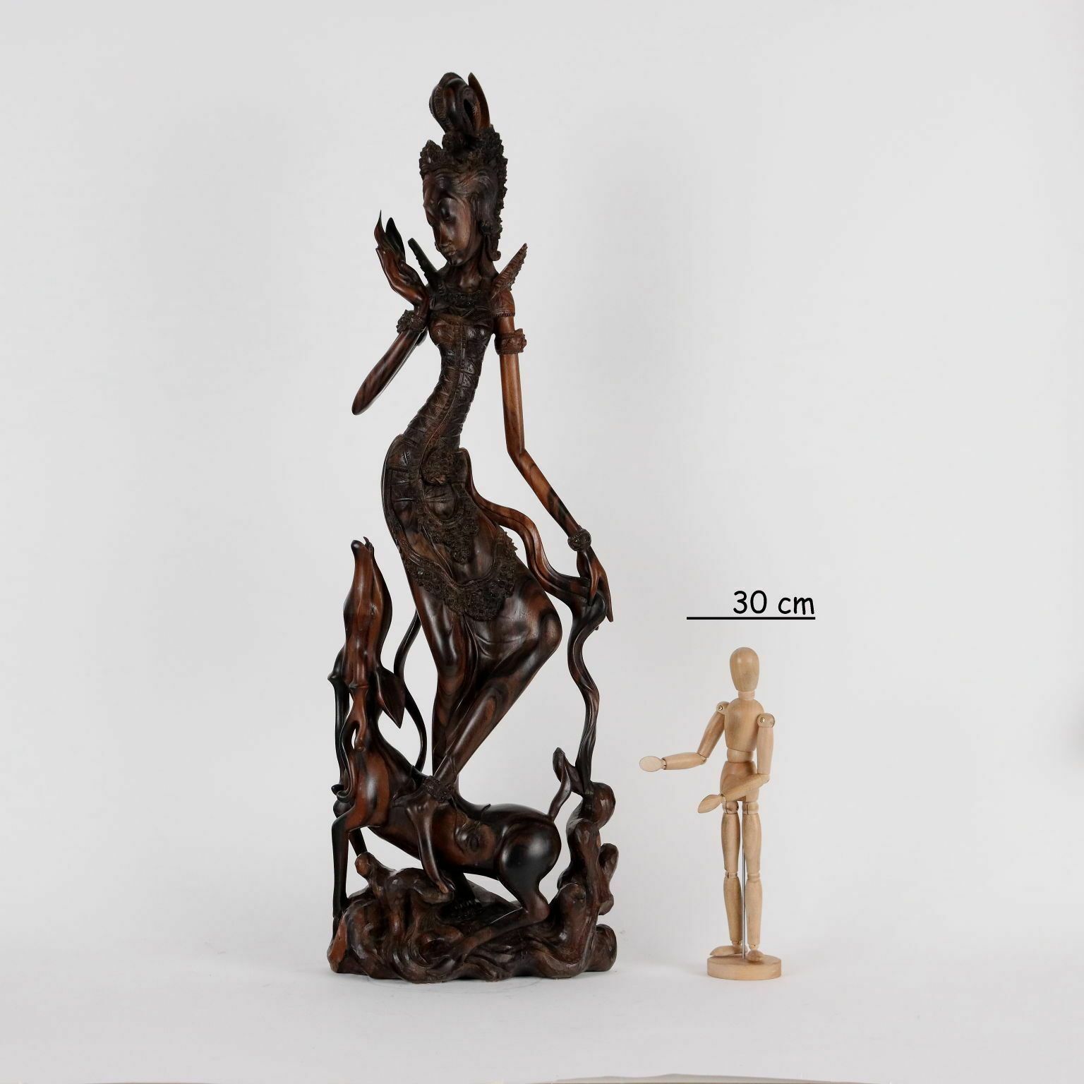 Ancient Sculpture Of A Girl Second Half Of The XX Century Teak photo furniture