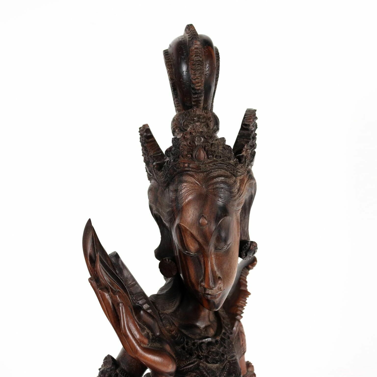 Ancient Sculpture Of A Girl Second Half Of The XX Century Teak photo for sale