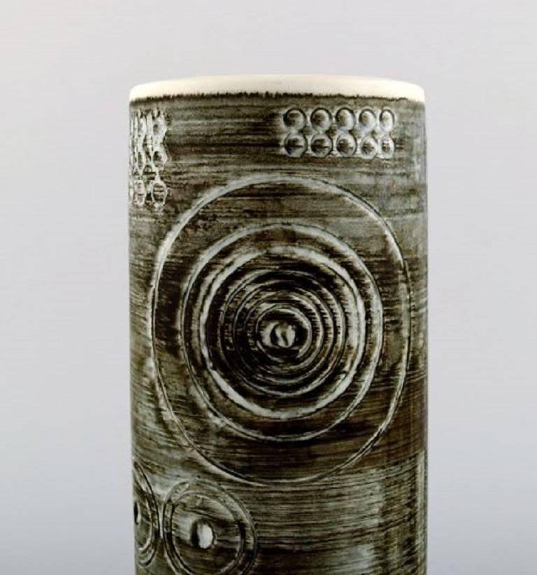 Pair Of Retro Vases "Sarek", Stoneware, Olle Alberius, Rörstrand, 1960 1970s photo Home Decor
