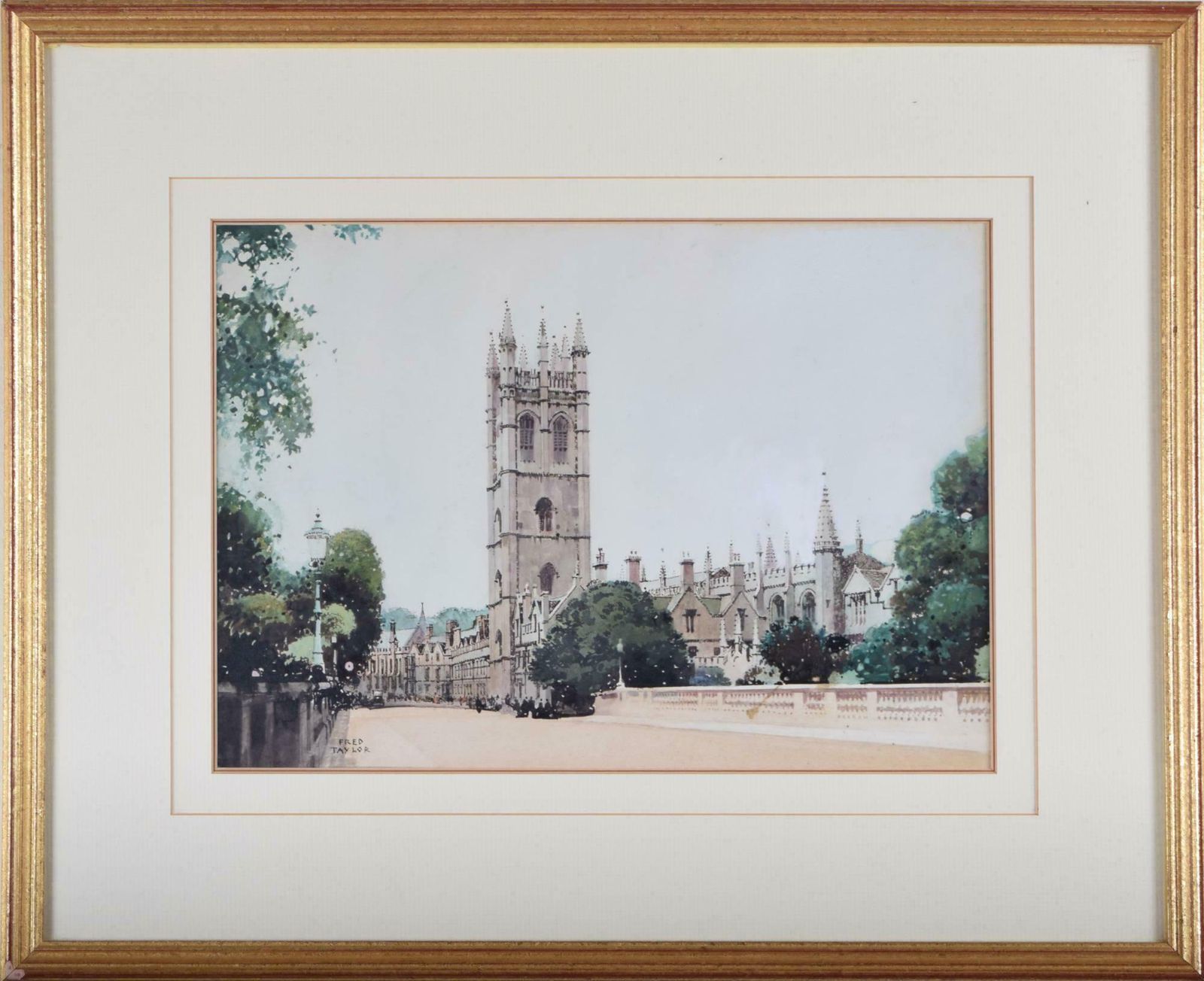 Magdalen Tower, Magdalen College, Oxford Watercolour By Fred Taylor photo furniture