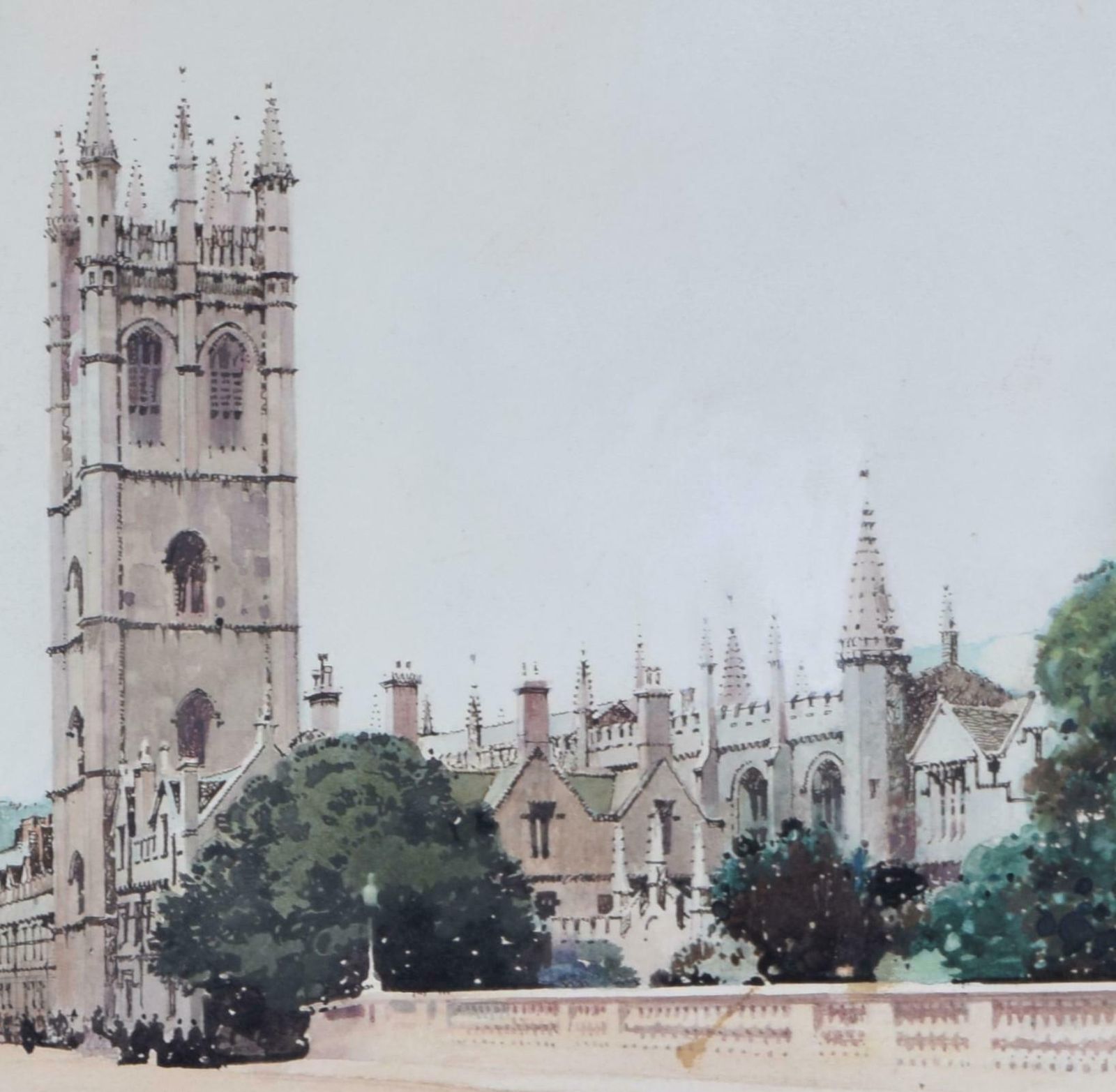 Magdalen Tower, Magdalen College, Oxford Watercolour By Fred Taylor photo for sale