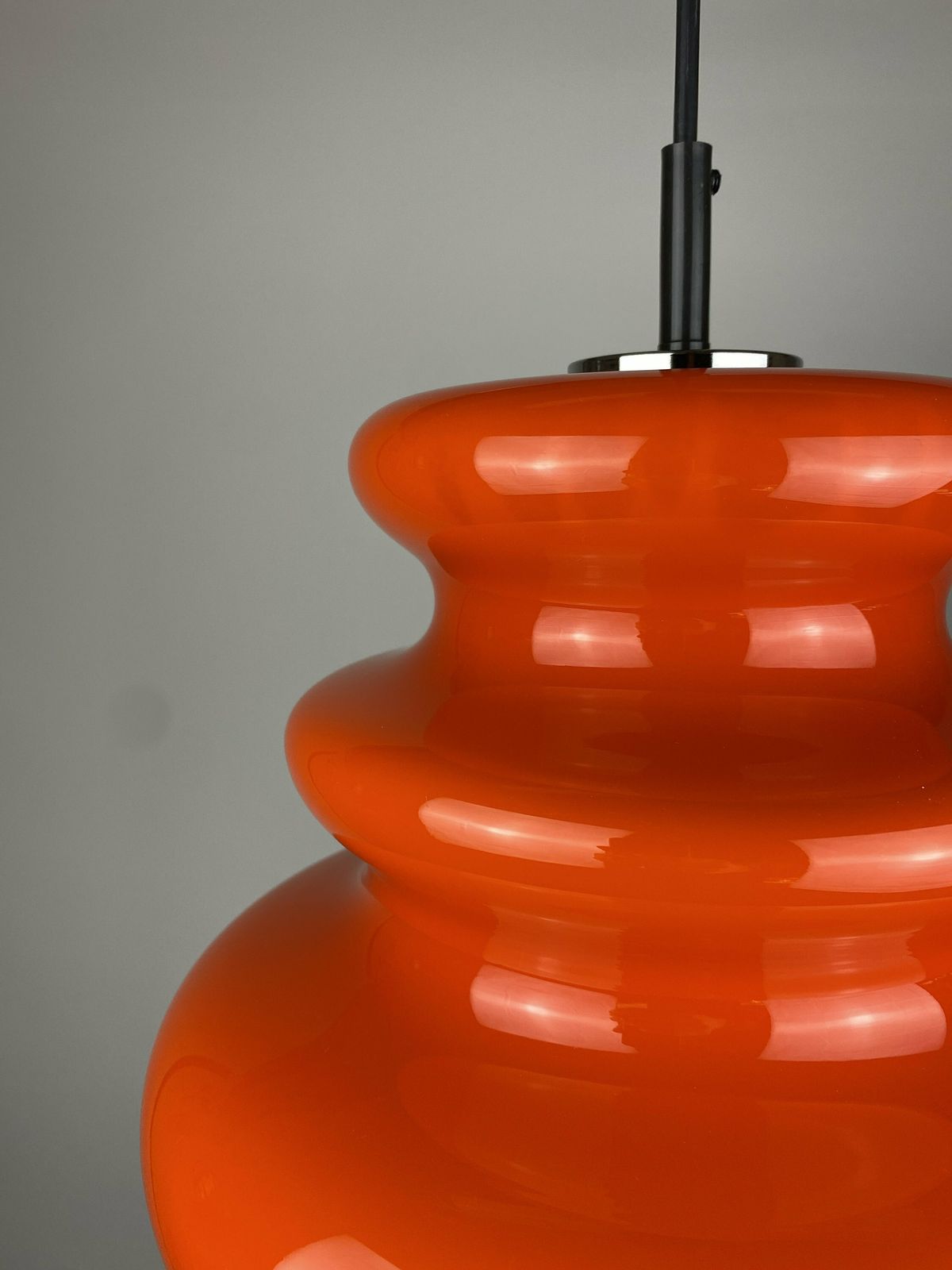 Vintage Bright Orange Glass Pendant Light By Peill And Putzler 1960 photo buy