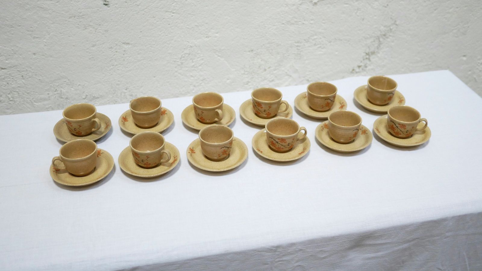 Series Of 12 Vintage Porcelain Cups By Maison Revol, France photo for sale