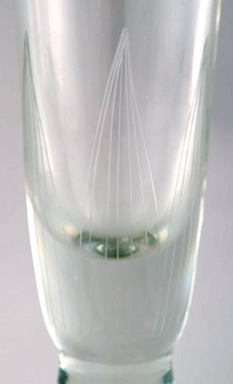 Pair Of Large Orrefors Glass Vases, Stylish Swedish Design, 1950s 1960s photo 716.0
