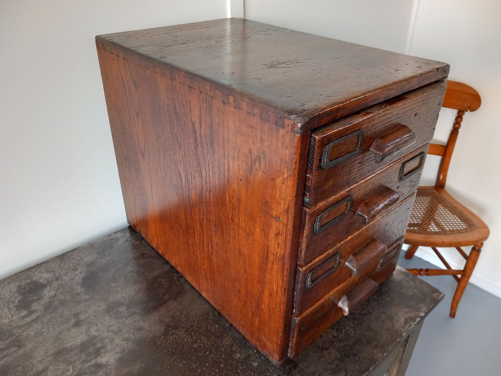 Small Solid Oak Chest Of Drawers photo for sale