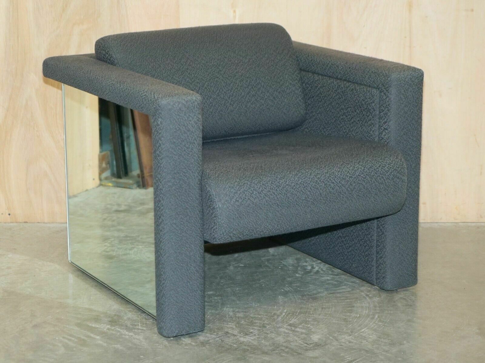 Original Pair Of 1988 Trix And Robert Haussmann For Knoll Mirrored Armchairs photo furniture